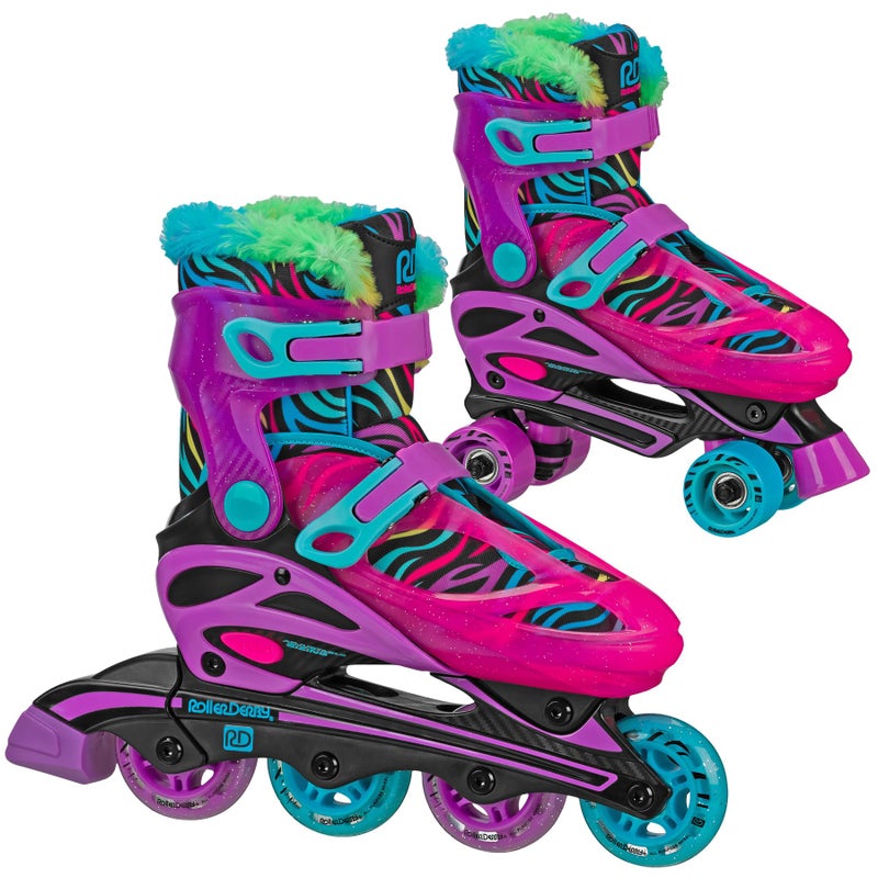Roller Derby Falcon 2-in-1 Combo Quad and Inline Skates for Kids, Adjustable Sizing