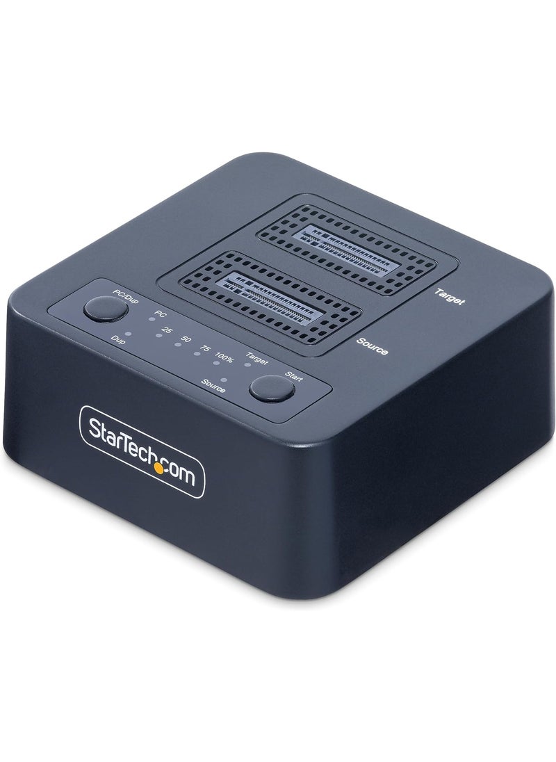 StarTech StarTechcom 11 M2 NVMe Drive Duplicator 90GBpm Standalone M2 SSD ClonerCopier USBC 32 20Gbps M2 DualBay Drive Dock  - Image 1