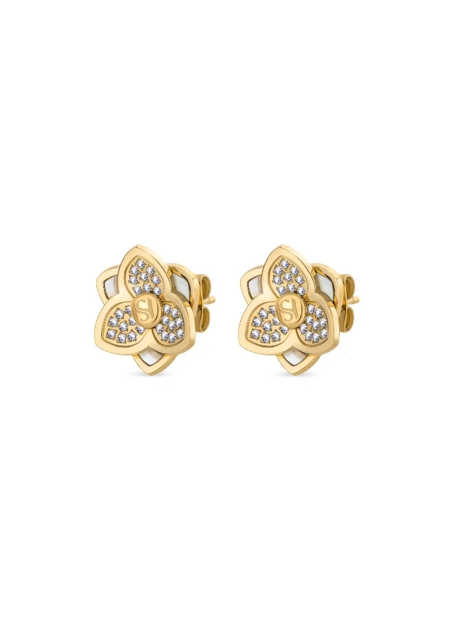 Saint Honore Paris Burj Six Flower Petals,MOP Earrings With SH LOGO