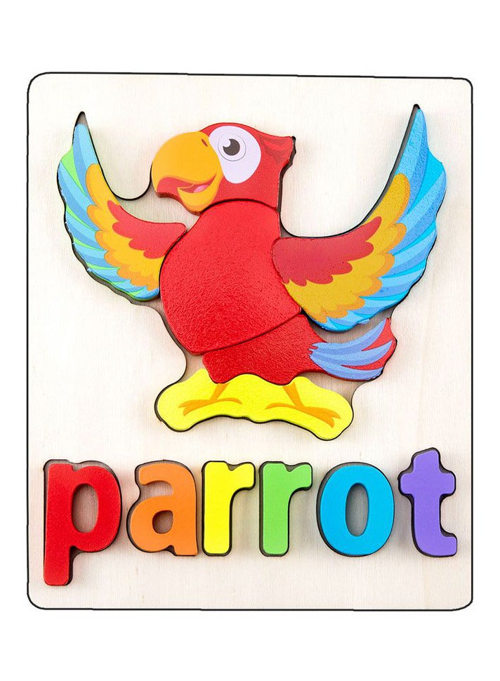 3D Educational Wooden Toy in The Form of a Parrot - Image 1