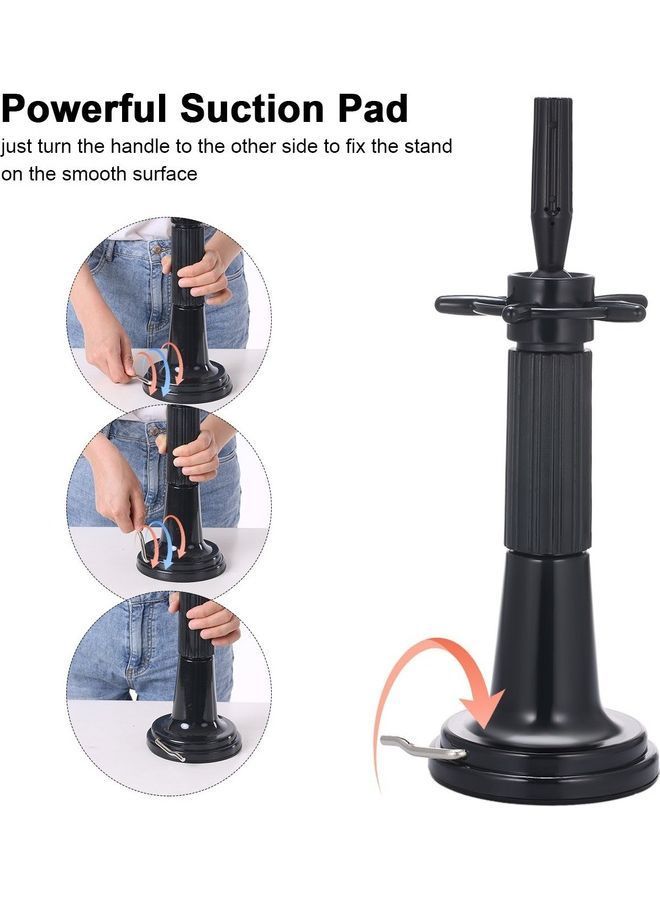 NIBEMINENT Adjustable Mannequin Head Wig Stand Black 16.3x14.5x12.8cm - Image 2