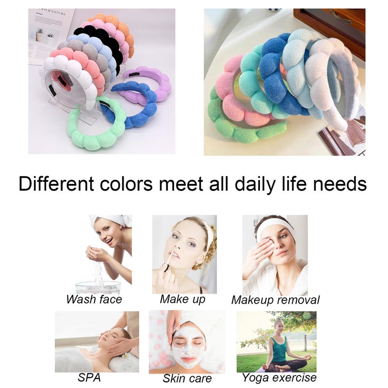 TYSSELY Spa Headbands for Washing Face Makeup Skin Care Headband Women Bubble Facial Beauty Headbands Puffy Shower Towel Band Hair Headband - Image 5