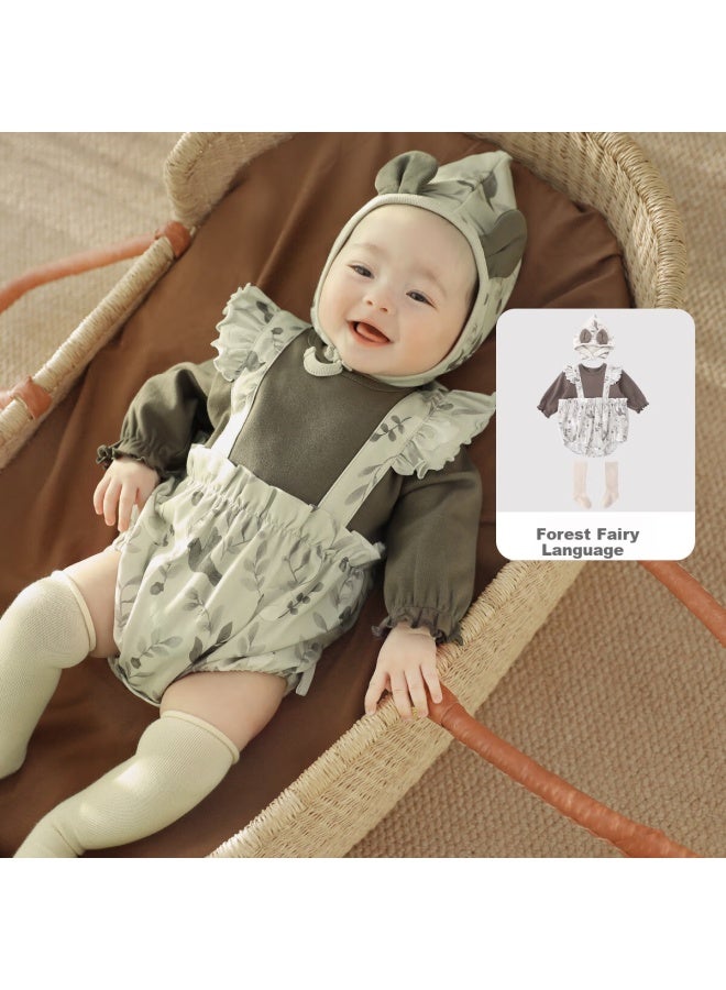 Balipig 3-piece Baby Bodysuit Spring And Autumn Season Girls' And Boys Style Baby Romper Newborn Baby Clothes - Image 1
