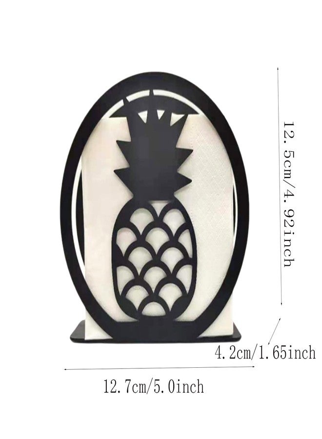 Xeerrfan Napkin Holder for Table, Black Metal Napkin Dispenser, Modern Dinning and Kitchen Decor, Paper Holder for Weatern Restaurant Home Bar Coffee Shop, Pineapple - Image 4