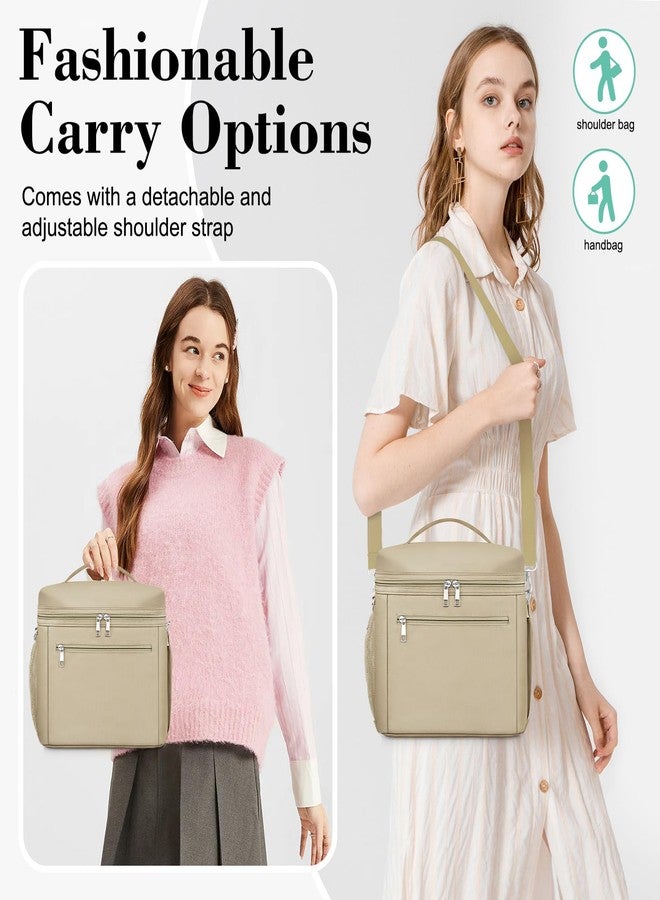 DALINDA Insulated Lunch Bag for Women Men,Reusable Lunch Box Leak-Proof Cooler Tote Bag Water-Resistant LunchBags for Adults Work, Picnic, Travel(khaki) - Image 4