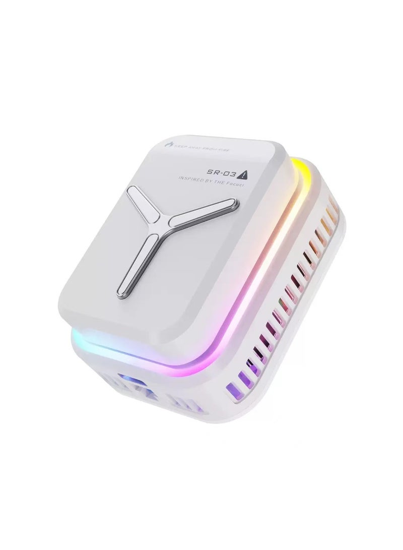 Wireless Phone Cooler,Mobile Phone Cooler Fan,Magnetic Semiconductor Phone Cooler – Back Clip Radiator with USB-Powered RGB Lights & Temp Control, Portable Heatsink with Independent Battery for Gaming, Live Streaming & Universal Smartphones(White)  - Image 1