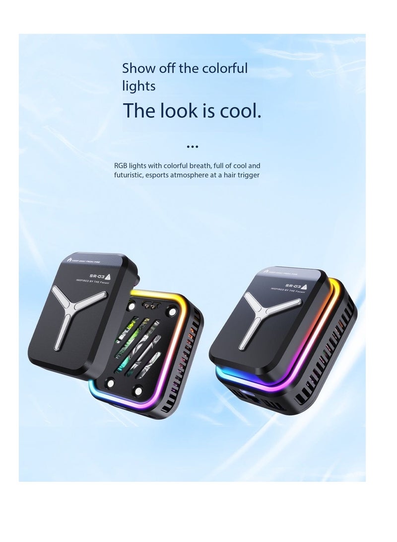 Wireless Phone Cooler,Mobile Phone Cooler Fan,Magnetic Semiconductor Phone Cooler – Back Clip Radiator with USB-Powered RGB Lights & Temp Control, Portable Heatsink with Independent Battery for Gaming, Live Streaming & Universal Smartphones(White)  - Image 4