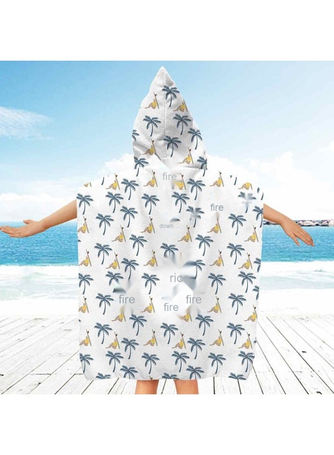 NIBEMINENT Kids Hooded Towel Cape - Microfiber Swim & Beach Bathrobe, Super Absorbent & Quick-Dry Towel for Children (60x60cm)  - Image 1