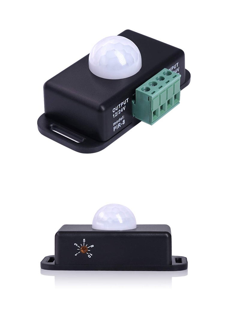 SYOSI - 2 Pack Body Infrared Light Switch, 12V/24V PIR Motion Sensor Switch for LED Light Strip Automatic,  Controller LED Strips Lighting - Image 1