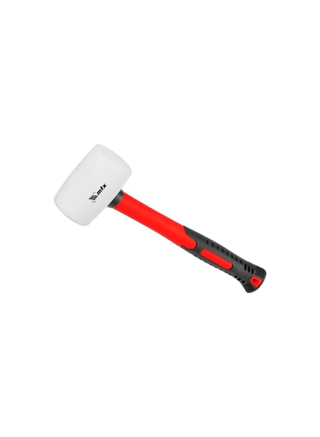MTX White Rubber Mallet with Fiberglass Handle (225g) - Image 3