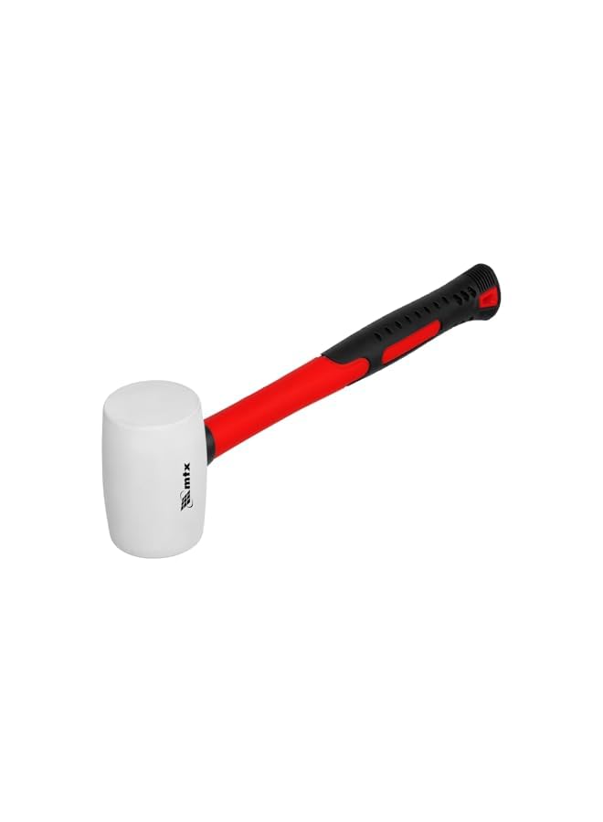 MTX White Rubber Mallet with Fiberglass Handle (225g) - Image 2