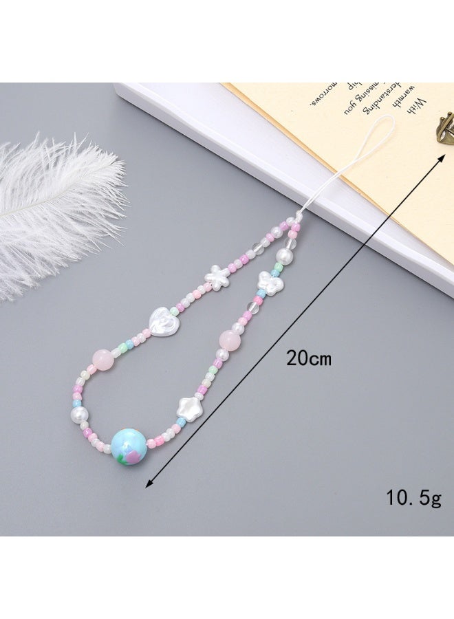 NIBEMINENT Phone Charm/ Chain Strap for Women Girls, Acrylic Cell Phone Case Lanyard Wrist Strap