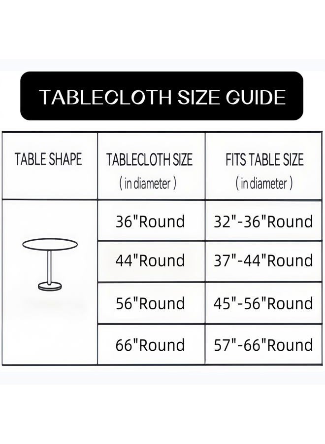 Walrus Round Vinyl Fitted Tablecloth with Flannel Backing Elastic Edge Design Table Cover Waterproof Oil-Proof PVC Table Cloth Stain-Resistant Best for 37"-44" Round - Image 2