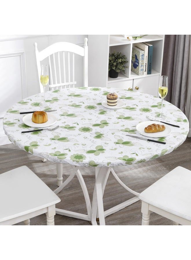 Walrus Round Vinyl Fitted Tablecloth with Flannel Backing Elastic Edge Design Table Cover Waterproof Oil-Proof PVC Table Cloth Stain-Resistant Best for 37"-44" Round - Image 4