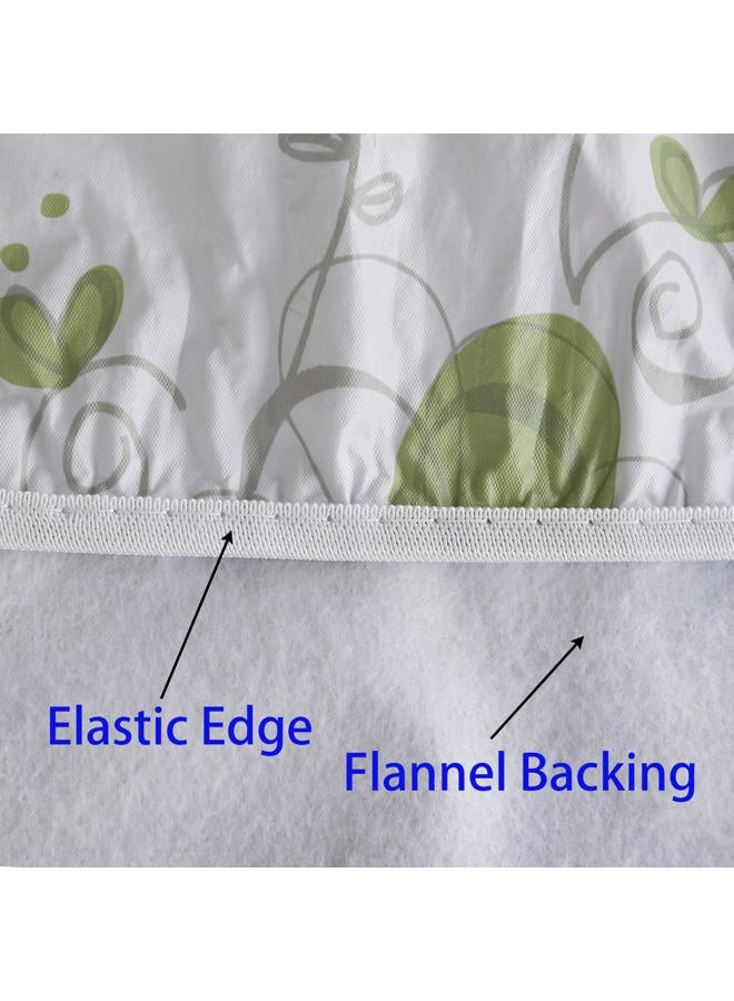 Walrus Round Vinyl Fitted Tablecloth with Flannel Backing Elastic Edge Design Table Cover Waterproof Oil-Proof PVC Table Cloth Stain-Resistant Best for 37"-44" Round - Image 5