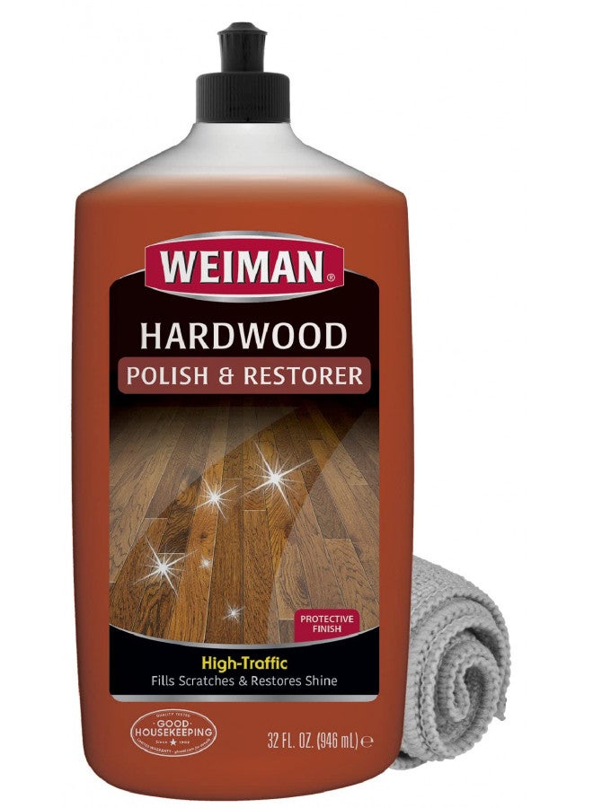 Weiman مجموعة وايمان لزيت الأرضيات الخشبية واستعادة اللمعان 32 أونصة - للأرضيات الخشبية ذات الحركة العالية، لمعان طبيعي، يزيل الخدوش، يترك طبقة واقية - Image 1