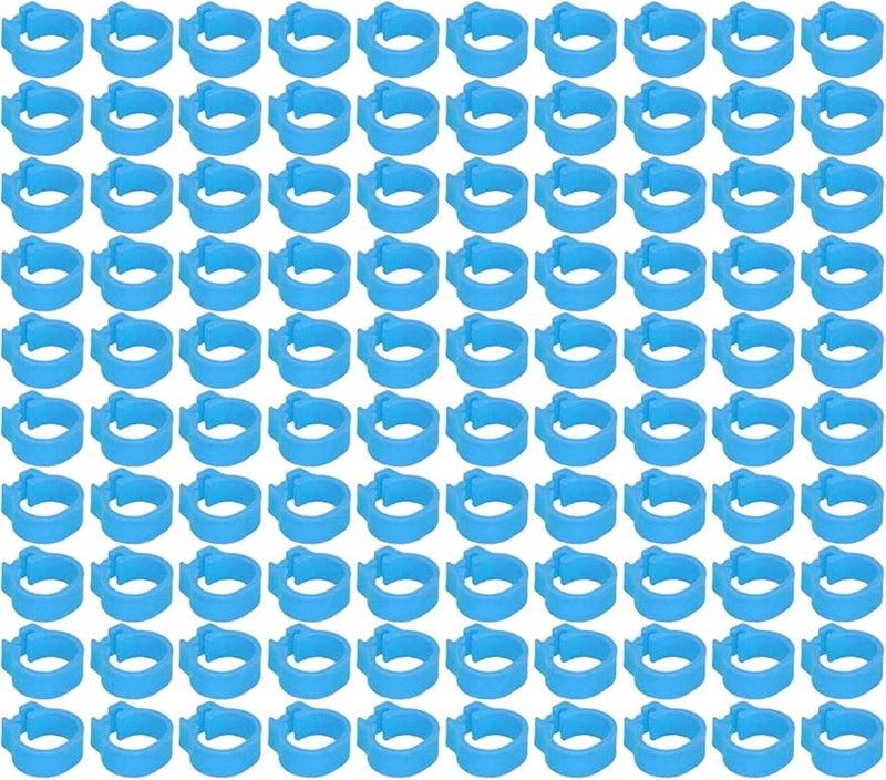 Fydun 100 PCS S Leg Rings 8mm Pigeon Poultry Bird Foot Bands Light Blue - Image 2