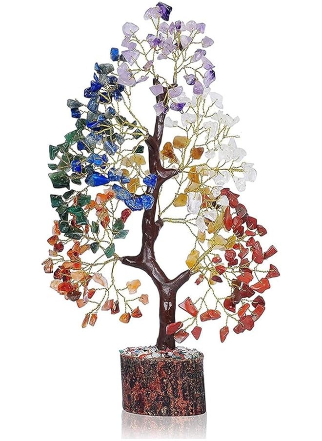erorex Seven Chakra Crystal Tree Lucky Crystal Tree Gemstone Chakra Tree Chakra Stone Tree Gemstone Tree Spiritual Crystal Tree Of Life Crystal Decoration For Desk Money Tree Home Gifts  - Image 1