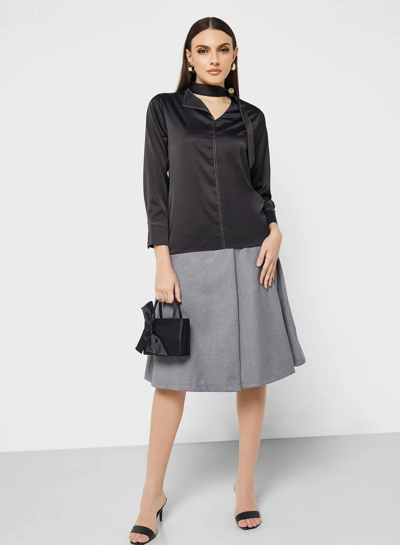 ELLA Neck Tie Detail Top