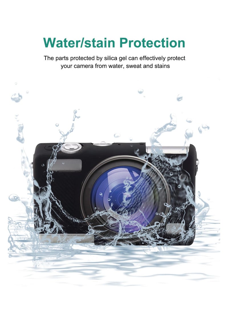 KASTWAVE - Digital Camera Case for Canon EOS M200 Slim Durable Lightweight Rubber Soft Silicone Camera Protective Cover (Black) - Image 1