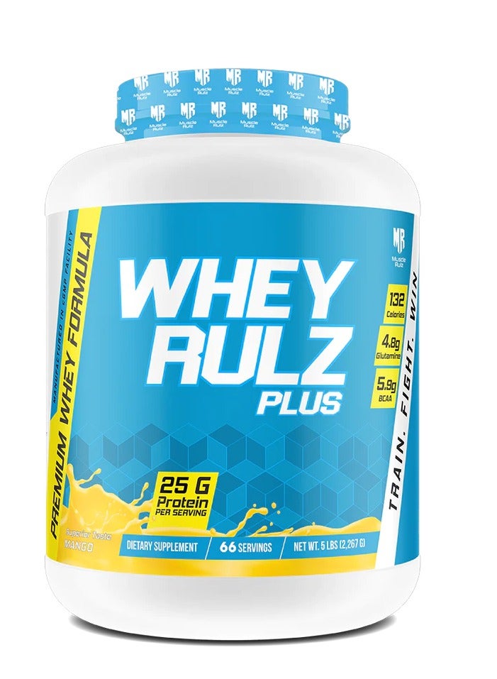 MUSCLE RULZ WHEY RULZ PLUS 5LBS/2.26KG MANGO