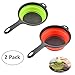 ddLUCK 2 Pack Kitchen Foldable Silicone Strainer Colanders, Collapsible Colanders with Handles, Space-Saver Folding - Image 2