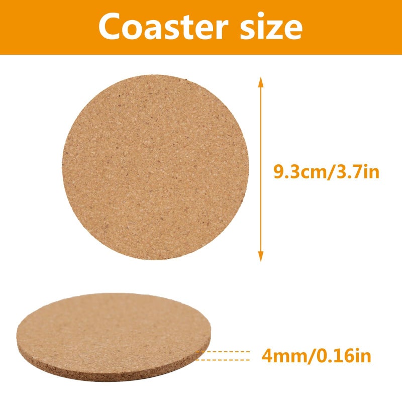Anpuimult 100 pcs Cork Coasters for Drinks, Bulk Blank Coasters DIY Crafts, Non-Slip, Heat-Resistant, Absorbent and Reusable Coffee Coaster for Home Tabletop Decoration - Image 2