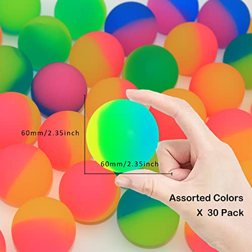 Oleitodh 30 Pcs Jumbo Super Bouncy Balls 235 Inch Rubber Bouncing Balls Bulk Kids ICY Large Hi Bounce Balls Assorted Colorful High Bouncing Ball for Boys Gilrs Birthday Party Favors Carnival Prizes - Image 5