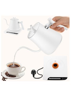 Electric Gooseneck Kettle,1L Electric Coffee Kettles with Temperature Indicate,1000W Stainless Steel Electric Water Kettle&Tea Kettle, Auto Shut Off, for Coffee,Tea(White) - pzsku/ZDB39B401B906ABF9916FZ/45/_/1738936516/0e06c0f6-cfa7-4e7c-b601-d0c11ab86f5a