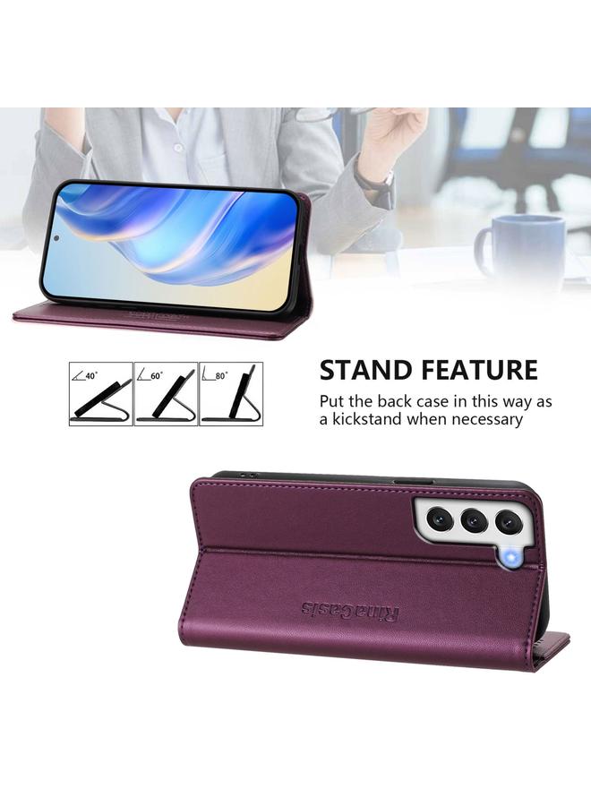 اس-توب جراب لهاتف Samsung Galaxy S21 5G RC01 جراب هاتف جلدي مزدوج الطي مزود بخاصية الشفط المغناطيسي بتقنية RFID - Image 4