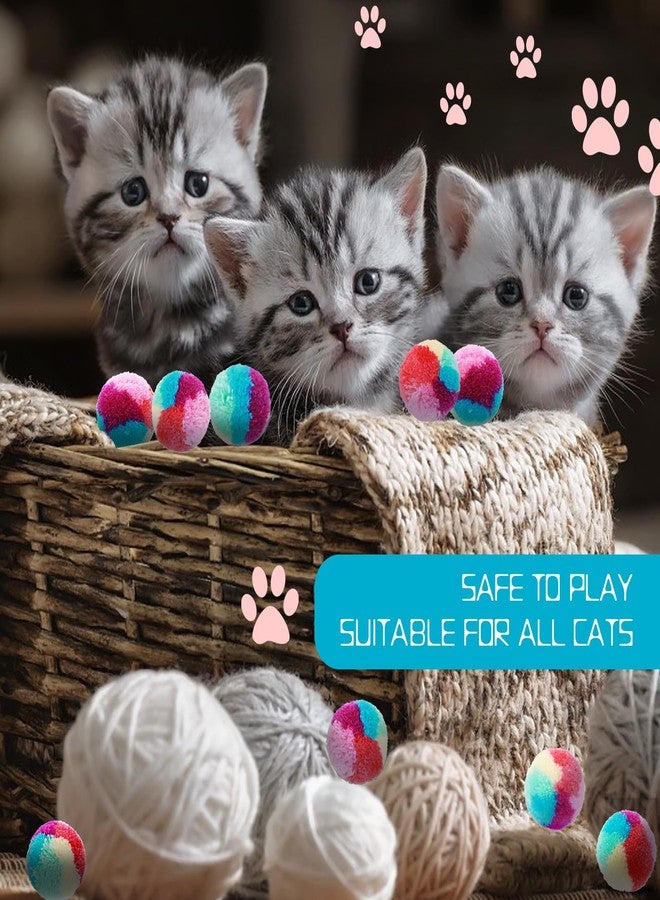 Amaxiu 1.2 in Colorful Cat Pom Pom Ball Toys, 20 Pcs Rainbow Cat Toy Balls Soft Plush Cat Ball Interactive Training Ball for Indoor Cats & Kittens - Image 5