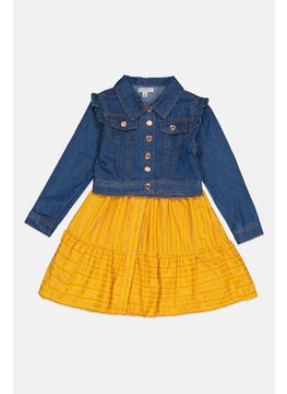 Nanette lepore Toddlers Girl 2 Piece Denim Top And Dress, Yellow  - Image 3