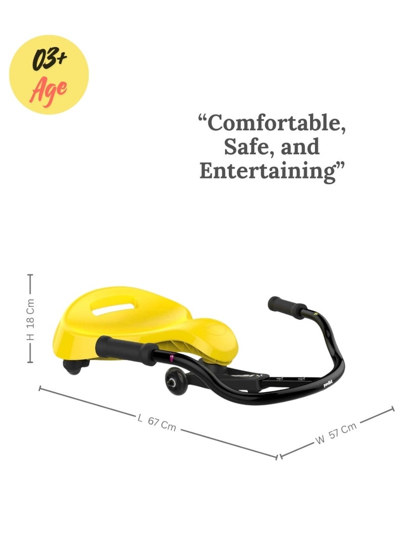 JD Bug Kidz Swayer Yellow - Sit Down Manual Ride On Toy Side-to-Side Sway Scooter for Kids Ages 3-12 Years - Image 2