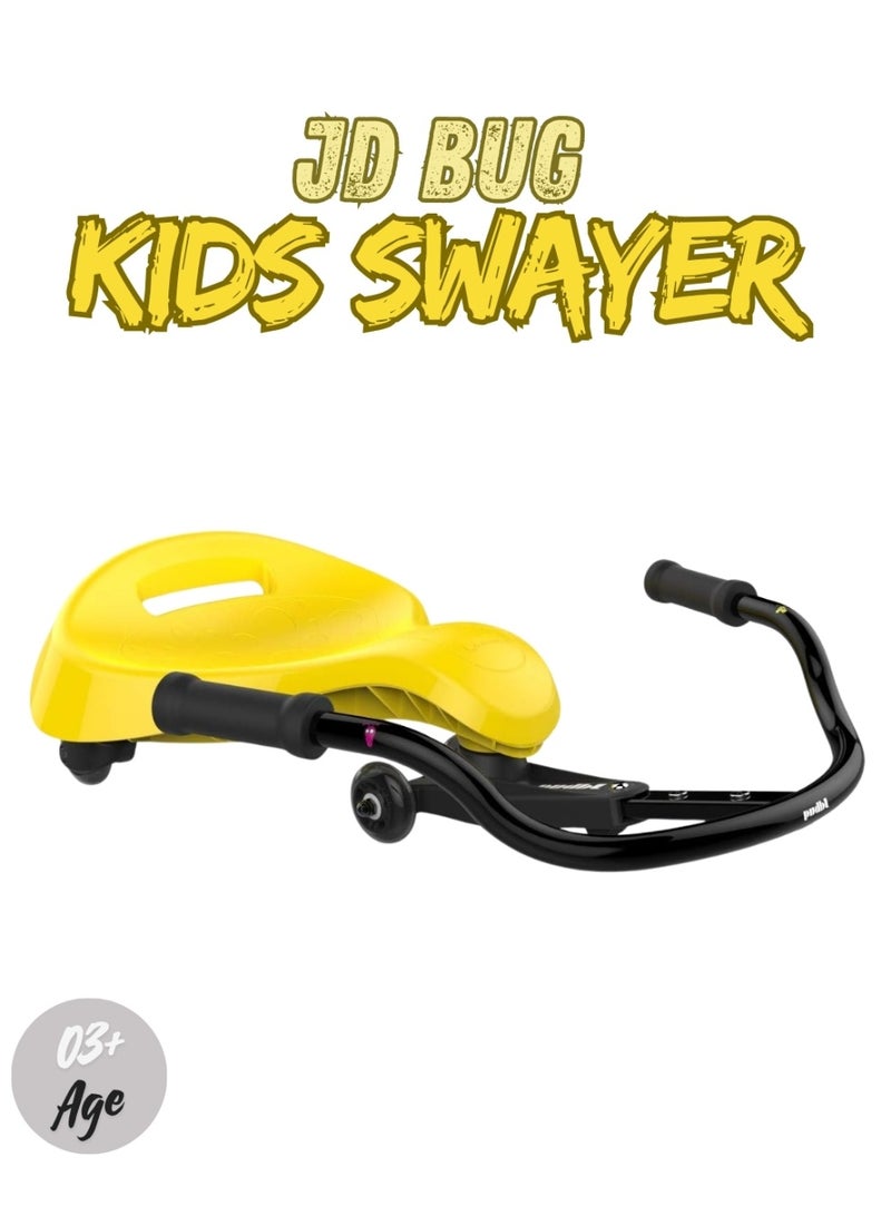 JD Bug Kidz Swayer Yellow - Sit Down Manual Ride On Toy Side-to-Side Sway Scooter for Kids Ages 3-12 Years - Image 1