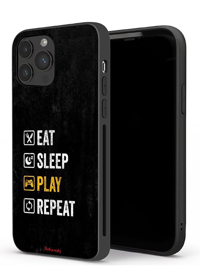 Tolwak Apple iPhone 13 Pro Max Protective Case Eat Sleep Play Repeat - Image 1