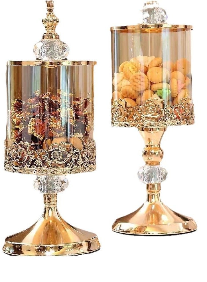 Crystal glass storage jars with lids - candy jars, biscuit jars, storage and decorative pieces, luxurious, detachable, as fragrance candles display stand  - Image 2