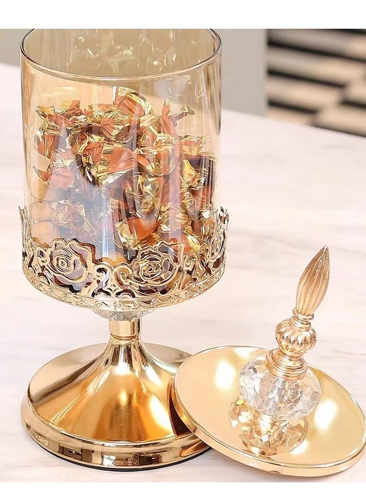 Crystal glass storage jars with lids - candy jars, biscuit jars, storage and decorative pieces, luxurious, detachable, as fragrance candles display stand  - Image 3