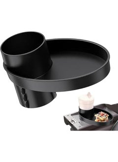 MOXO Car Seat Snack Tray Portable Travel Tray with Cup Holder Car Seat And Car Cup Holder Tray Lightweight Kids Travel Tray Multifunctional Car Stroller Accessory Water Cup Holder (Black)  - Image 1
