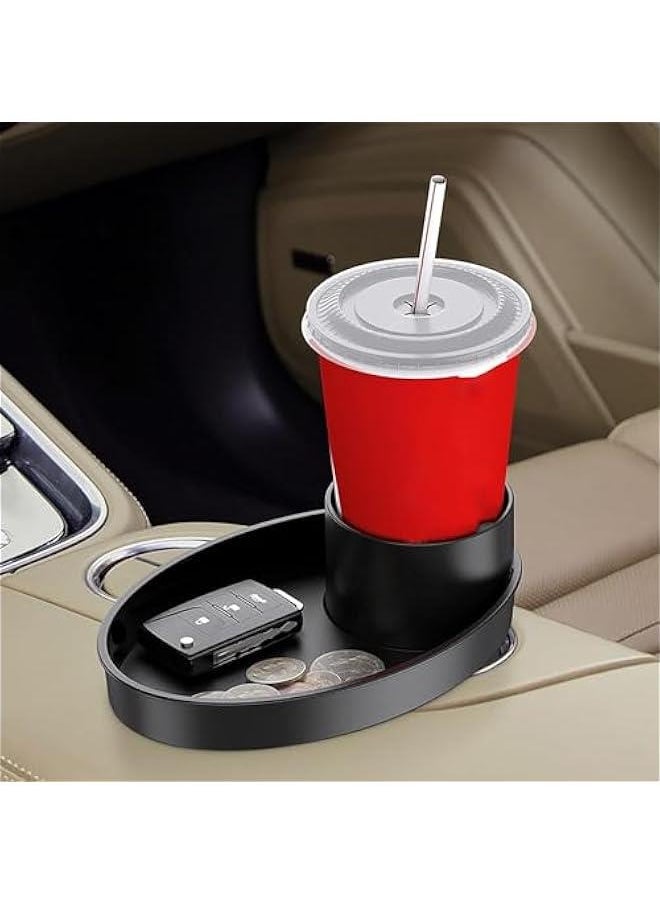 MOXO Car Seat Snack Tray Portable Travel Tray with Cup Holder Car Seat And Car Cup Holder Tray Lightweight Kids Travel Tray Multifunctional Car Stroller Accessory Water Cup Holder (Black)  - Image 2
