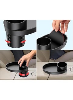 MOXO Car Seat Snack Tray Portable Travel Tray with Cup Holder Car Seat And Car Cup Holder Tray Lightweight Kids Travel Tray Multifunctional Car Stroller Accessory Water Cup Holder (Black)  - Image 4