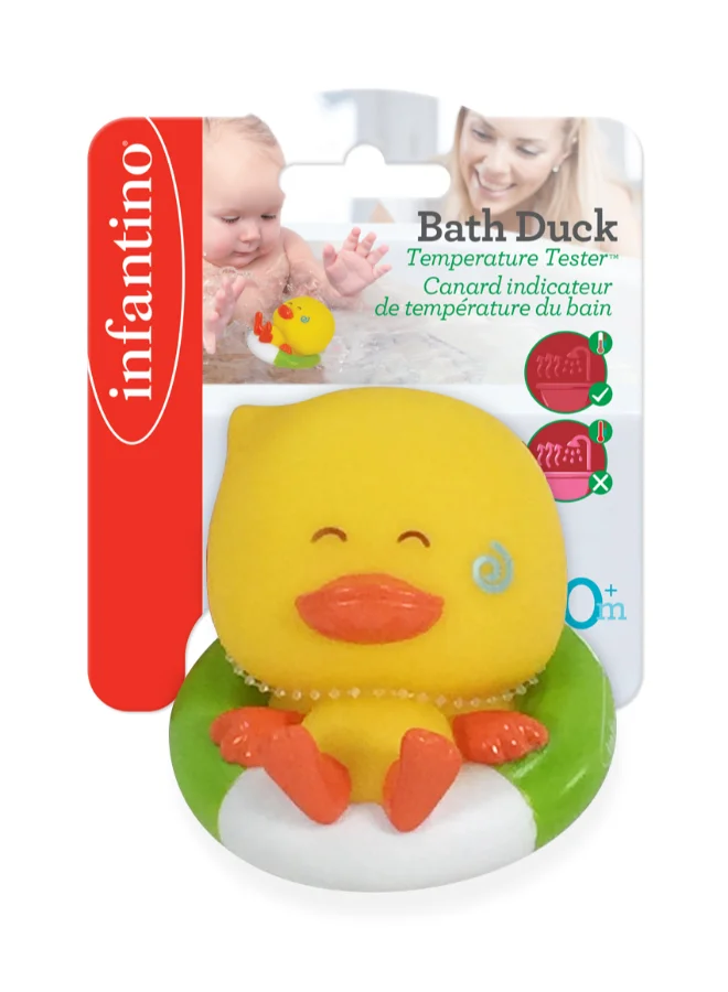 إنفانتينو Infantino Bath Duck Squirt & Temperature Tester 0M+ Baby Bath Toy with Heat Sensor