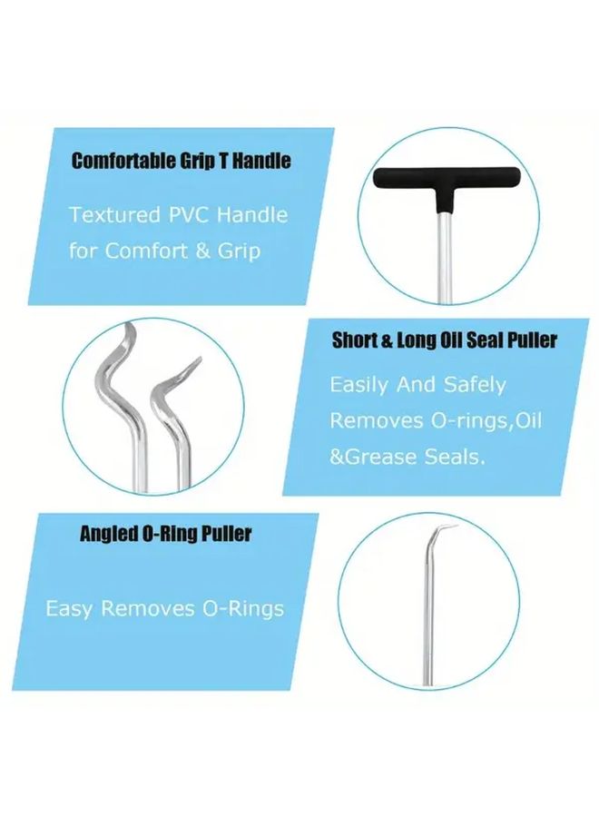 3Pcs Universal Car Oil Seal and O Ring Removal Puller Tool Set Heavy Duty Auto Repair - Image 3