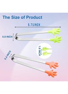 Depend 6PCS Silicone Mini Tongs, 6 Inch Hand Shape Food Tongs, Colourful Small Kids Tongs For Serving Food, Ice Cube, Fruits, Sugar, Barbecue  - Image 3