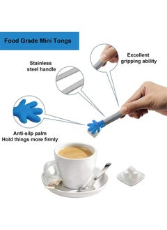 Depend 6PCS Silicone Mini Tongs, 6 Inch Hand Shape Food Tongs, Colourful Small Kids Tongs For Serving Food, Ice Cube, Fruits, Sugar, Barbecue  - Image 2