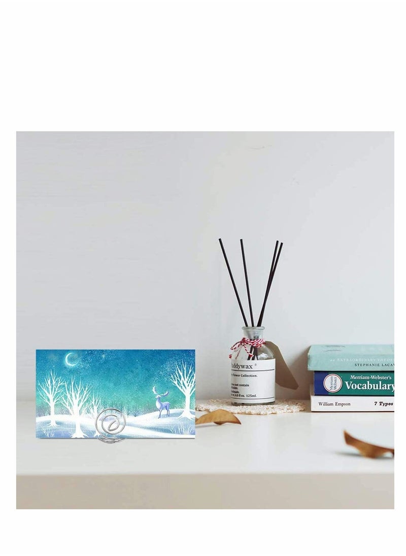 Place Card Holder for Pictures Paper Note Clip (20 Pieces)- Silver - Image 2