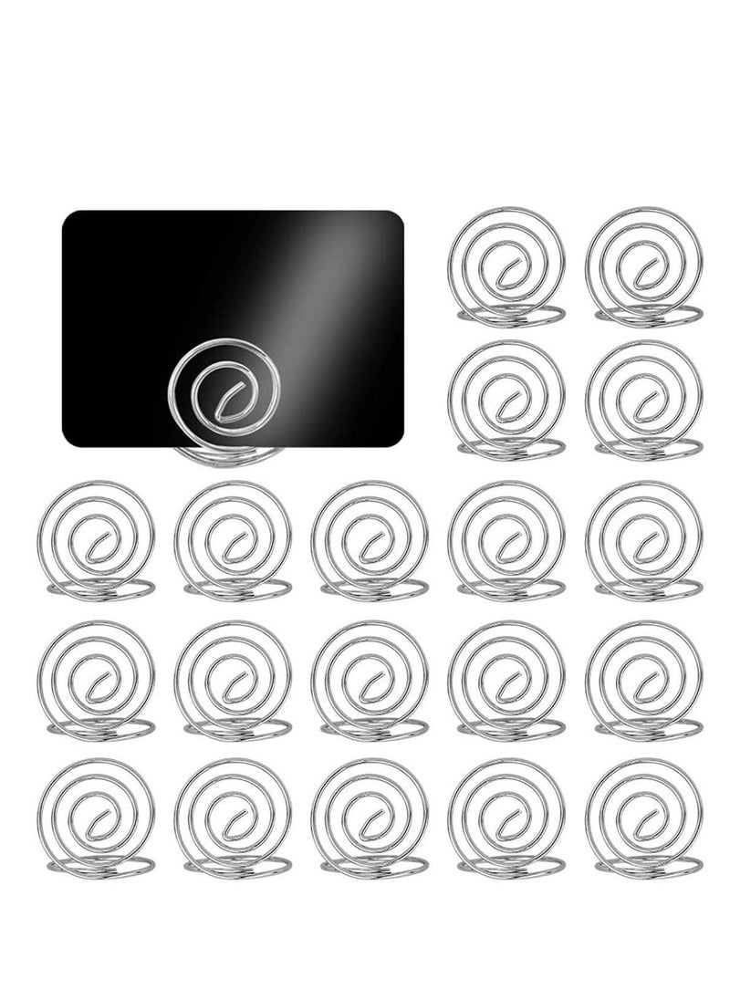 Place Card Holder for Pictures Paper Note Clip (20 Pieces)- Silver - Image 1