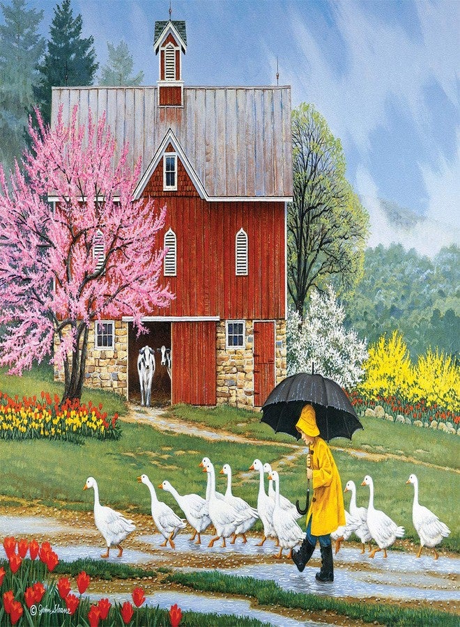 Bits and Pieces – Large 300 Piece Jigsaw Puzzle for Adults – ‘Puddle Jumpers’ Jigsaw Puzzle by Artist John Sloane, Completed Puzzle Size: 18" x 24" - Image 2