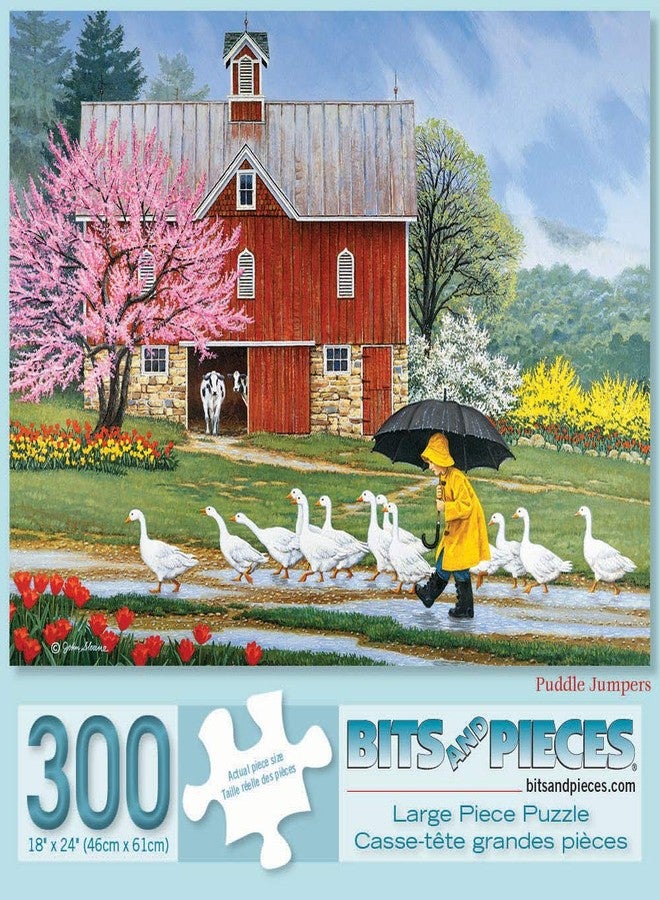 Bits and Pieces – Large 300 Piece Jigsaw Puzzle for Adults – ‘Puddle Jumpers’ Jigsaw Puzzle by Artist John Sloane, Completed Puzzle Size: 18" x 24" - Image 1
