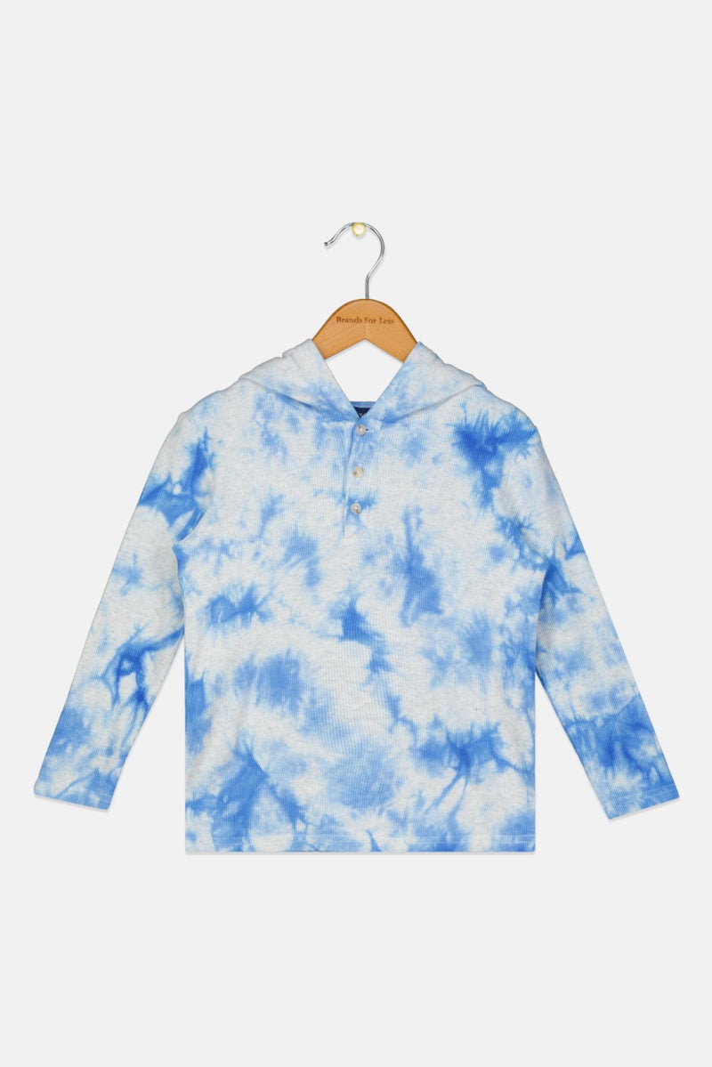 Andy & Evan Toddlers Boy Tie Dye Long Sleeves Hoodie, Multicolor - Image 1