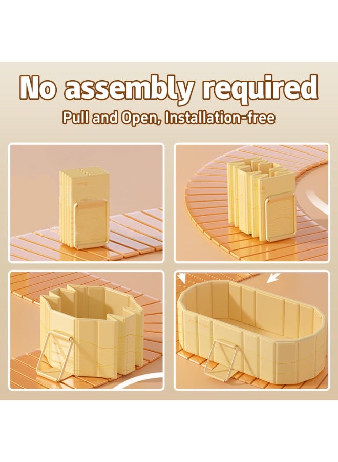 XiuWoo Large Waterproof Portable Non-Inflatable Folding Soaking Spa Bathtub Barrel, Upgraded Household Shower Bathing Tubs, Bathroom Family Separate SPA with Support Rack Tub for Adults and Kid 120cm - Image 5